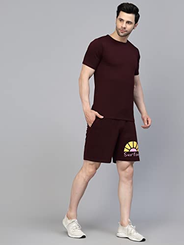 Image of Rigo Cotton Blend Waffle Knit Self Textured Co-Ord Set For Men's|Night Suit Set|Lounge-Wear Pajama Set|Night Wear, Beach Wear, Vacation Wear
