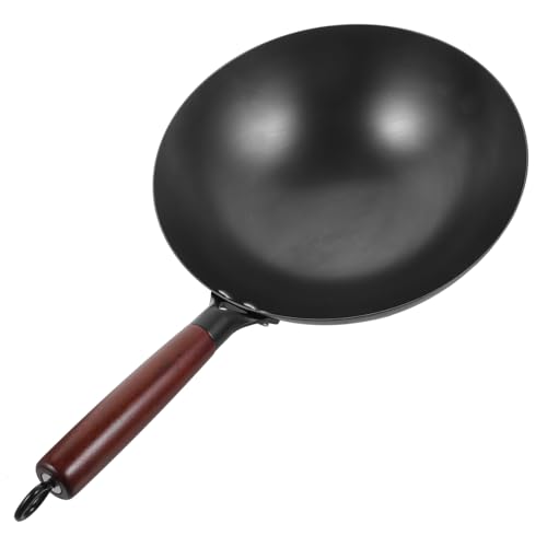 Wok de Hierro con Mango de Madera Antiadherente 10 pulgadas miniatura 1
