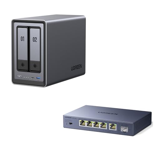 Image of UGREEN NASync DXP2800 2-Bay Desktop NAS Bundle with 2.5gb Switch