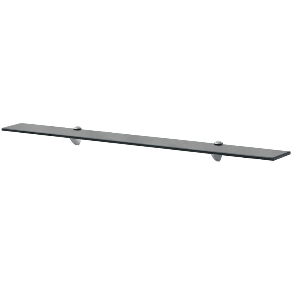 YUANCHUTOP Bathroom Glass Shelf, 100cm Floating Glass Shelves with 8mm Thicken Tempered Glass and Rustproof Bracket Wall Mounted Glass Shower Shelf (Black)