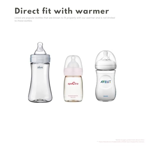 Image of Baby's Brew Portable Bottle Warmer - Cordless Baby Bottle Warmer for Breastmilk & Formula, Rechargeable Travel Milk Warmer, Leak-Proof, Compact, White, Adapter Not Included