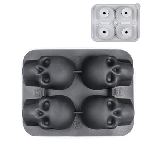 Contenedores de cubitos de hielo,Molde para cubitos de hielo para cráneo - Accesorio de cocina, bandeja de refrigerador de silicona para bebidas, café, té de whisky, pícnic, aperitivo reuniones de