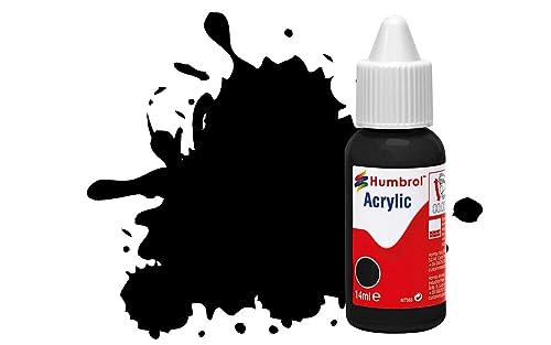 Humbrol Acrylic Paint Dropper Bottle Color No. 33 Black Matt 14ml DB0033