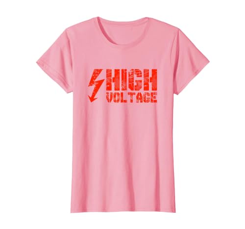 Danger Warning Electricity | High Voltage Helloween Costume T-Shirt, Women, Pink, XX-Large