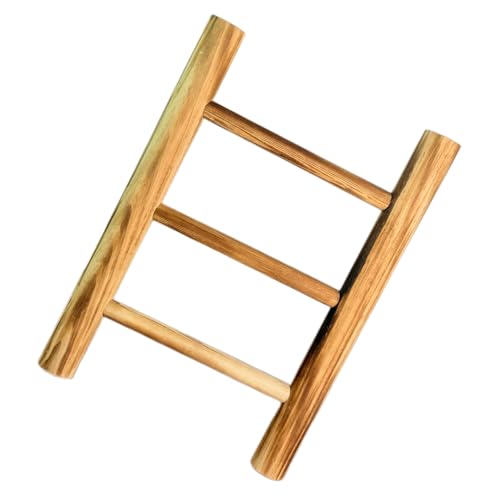 WOONEKY Escalera de Madera Rústica para Baño con Soporte Compacto para Toallas de Mano Estante Decorativo de Madera Natural para Cocina y Baño para Encimeras y Estilo Farmhouse