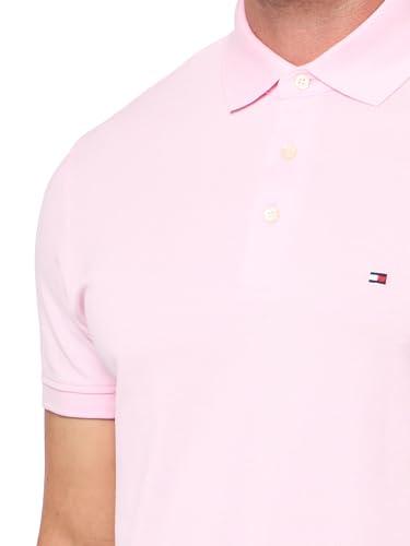 Image of Tommy Hilfiger Men's Short Sleeve Polo Shirts in Slim Fit with Stretch and Organic Pique Cotton
