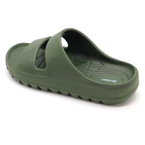 Image of SVAAR Soft EVA Double Strap Slippers for Men | Stylish Anti-Skid Slides with Arch Support & Bouncy Sole | Lightweight Indoor Outdoor Comfort