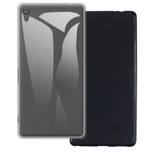 UOGNADGD 2-Pack TPU Case Compatible with Sony Xperia XA Ultra Phone Cover - Shockproof Flexible Protective Accessories with Precise Cutouts (Clear+Black)