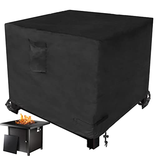 Wicktick Gas Fire Pit Cover Fit 28 - 30 In Square Fire Tables, 600D Heavy Duty & Waterproof Cover For 30X30 / 28X28 Inch Outdoor Tall Propane Firepit Tables #TOP12