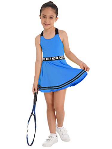 YEAHDOR Kids Girls 2 Pieces Tennis Golf Dress Tracksuit Set Shorts Racerback Tank Tops with Tennis Skirt Skorts
