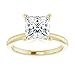 14K Solid Gold Handmade Engagement Ring 2.50 CT Princess Cut Moissanite Diamond Solitaire Wedding/Bridal Ring for Women/Her Propose Ring (Yellow)