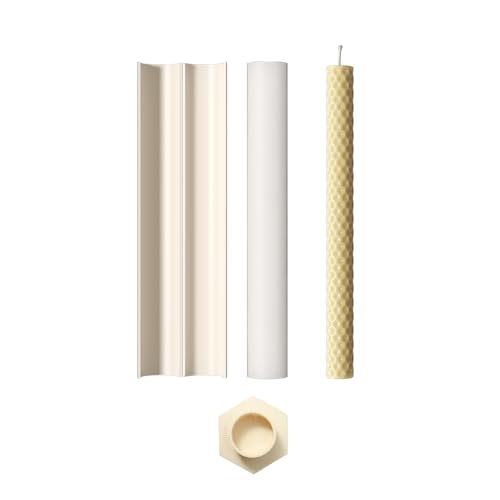 BOOWAN NICOLE Honeycomb Glow Taper Candle Silicone Molds for Candle Making Pillar Candle Silicone Moulds for Home Decoration Gift DIY (LZ0844)