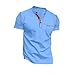 Men's Henley Shirt Short Sleeve Basic Tees Casual Tops Button Down Pullover Summer Lightweight Shirts with Pocket（1-Sky Blue,3X-Large）