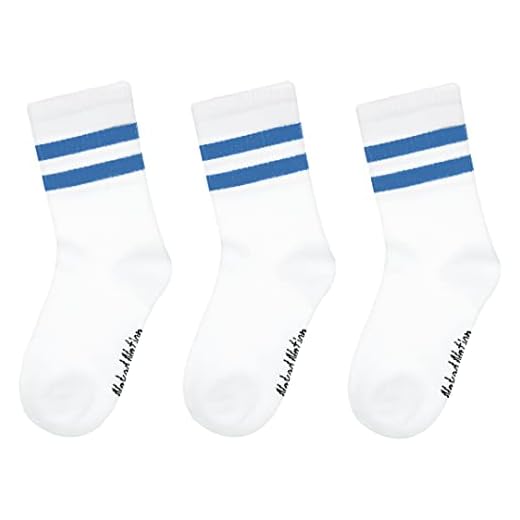 Bamboo Sport Socks, Ultimate Comfort, Anti-Blister Design, Ideal for Tennis, Golf, Running, Gym - 3 Pairs with Luxury Gift Box - Unisex, Size 3-12, White with Blue Stripes, 9-12