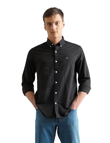 Image of Arrow Sport Solid Slim Fit Cotton Shirt for Men - Full Sleeve Mens Casual Shirts