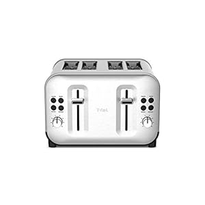   T-Fal-TF684D50-Element-Stainless-Steel-4-Slice-Toaster-toasts-breads-Bagels-Snacks-reheat-8-Browning-levers-Silver