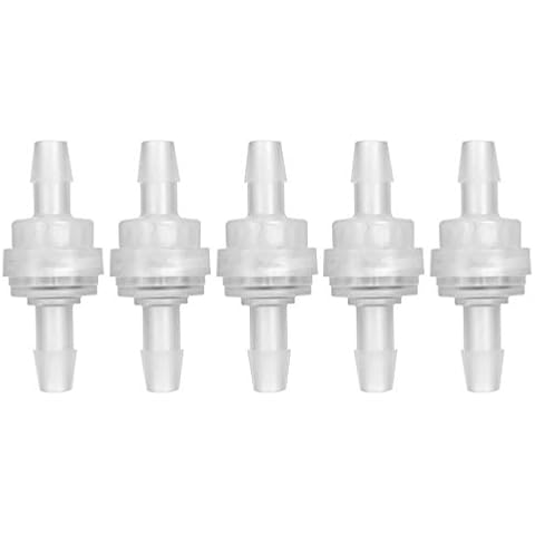 Uadme One Way Check Valve - 5PCS Plastic Check Valve Non Return Valve for Water Treatment Air Purification Auto Parts Machinery Medical Household(6mm) Cover