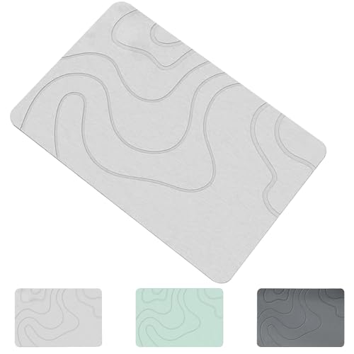 Generico Tappetino da bagno in pietra, assorbe l'acqua, tappeto da ingresso, comodo sotto i piedi, di lunga durata, 40 x 60 cm, per porta d'ingresso