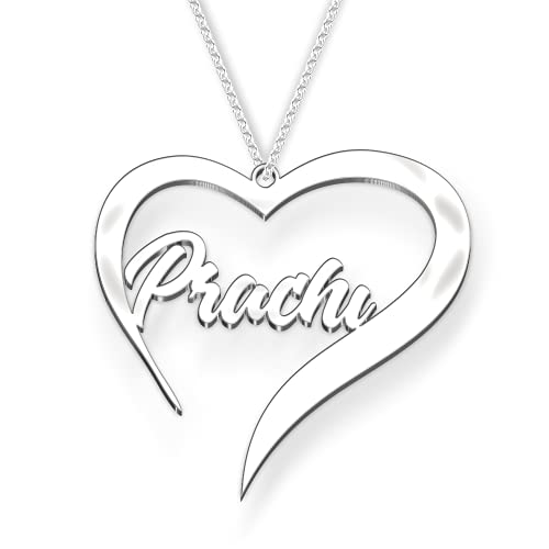 Image of Prachi Cursive Gold & Silver Name Pendant Necklace, Best Jewelry Gift for Girls.