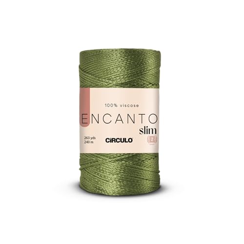 Image of CIRCULO Encanto Slim Roll Yarn 100% Viscose - Luxury & Shine - Sport Weight Yarn - 262 yds, 3.52 oz - Color 5105 - Sage Leaf