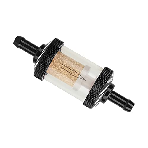 Motorrad-Benzinfilter, Carving Hitzebeständigkeit Motorrad-Kraftstofffilter für Motorräder mit 6 mm Durchmesser(Schwarz)