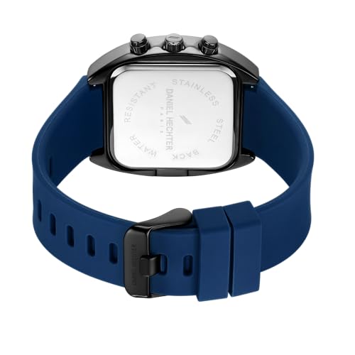 Image of Daniel Hechter Paris Bercy Collection Modern Multi Functional Watch for Men with Square Dial and Silicon Band-DHM1001