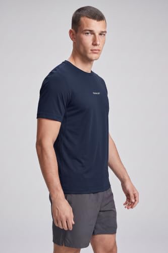 Image of Reebok Men's Polyester Gym T-Shirt - Quick Dry Moisture Wicking Sports T-Shirt for Men | Workout Running Training Tshirt for Men | Half Sleeve Active Tee