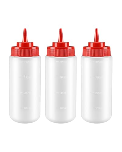 Image of VAKUKK Squeeze Bottle for Ketchup Mustard Kitchen Use,16oz,red