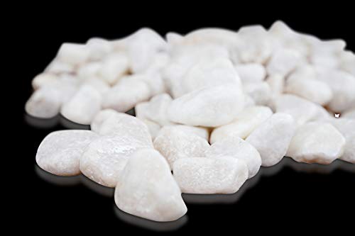 Brynnberg Dekosteine - Dekogranulat Kies Kieselsteine Marmorsteine gerundet (Weiß, 4,5Kg)