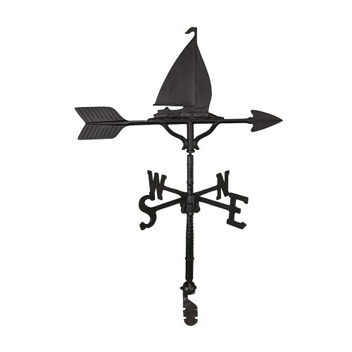 Montague Metal Products WV-271-SB 32-Inch Weathervane With Satin Black Sailboat Ornament cover