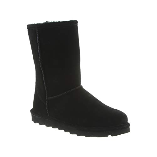 Bearpaw Women's Elle Short Black Size 7 | Women's Boot Classic Suede | Women's Slip On Boot | Comfortable Winter Boot #TOP1