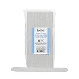 ForPro Professional Collection Super Duper File System Refills, Zebra, 180 Grit, Manicure Nail File, 7” L x .75“ W, 50-Count