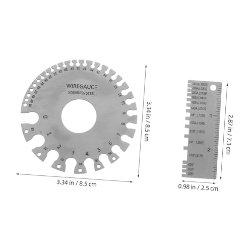 2 unidades de calibradores de espesor de acero inoxidable para soldadura y medición de alambre miniatura 2