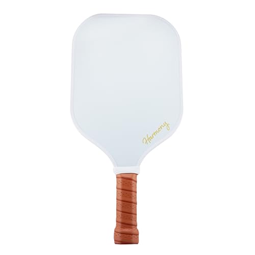 Harmony Pickleball Classic Pickleball Paddle | Carbon Fiber Pickleball Paddle | White with Tan Grip