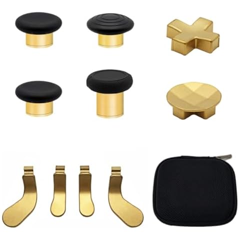 Replacment Buttons for Xbox One Elite Series 2 - Elite Series 2 Core Controller Accessories Include 4 Swap Metal Thumbsticks, 4 Paddles, 2 D-Pads (Plating Gold) Cover