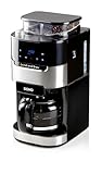 DOMO DO721K Kaffeemaschine 'Grind and Brew' - Bean-to-Cup-Funktion - LCD-Display - Für gemahlenen Kaffee oder ganze Bohnen - 1,5 L