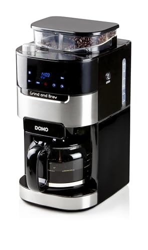 DOMO DO721K Machine à café 'Grind and Brew' avec moulin' – Fonction Bean-to-Cup – Écran LCD – Pour café moulu ou en grains – 1,5 L