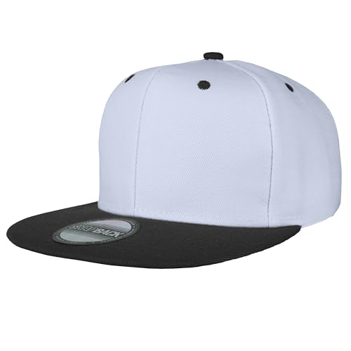 Image of Gelante Snapback Hats for Men - Flat Bill Brim Baseball Cap Hat - Plain Blank Adjustable