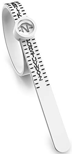 BBbanda Medidor de anillos de Reino Unido, tallas A-Z con lupa, herramienta de medición de anillos ajustables para hombres y mujeres, Plástico