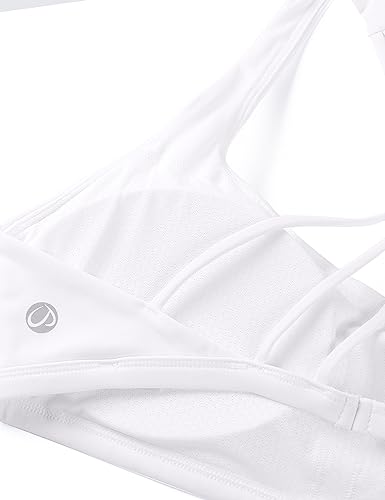 Crz Yoga 6933919878375 Women'S Strappy Sports Bra - Criss Cross Back Padded Medium Support Wireless Bra Sexy Workout Yoga Bra White Small thumb #5