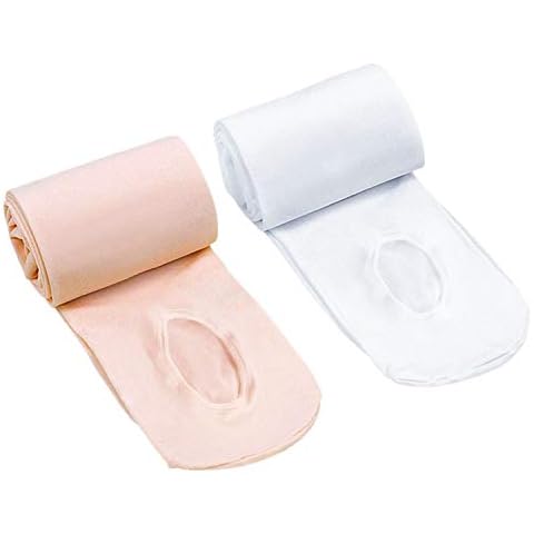 XPX Garment 2 Pack Converible Girl Ballet Dance Tights (White+Skin, 8-12) Cover
