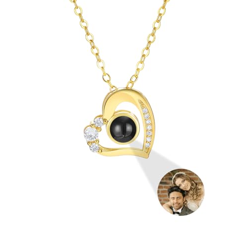 Bijoux photo personnalisés d'amour : cadeau collier projection pour petite amie