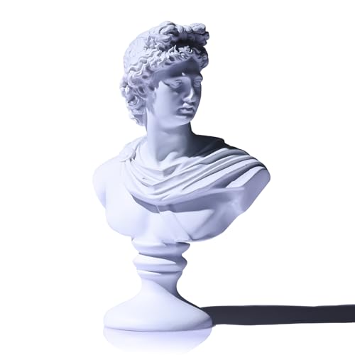 LCCCK Estatua de Busto de Apolo Blanco de 6 Pulgadas, Decoración del Hogar y Mitología Griega, Estética Romana Clásica, Estatua Pequeña de David