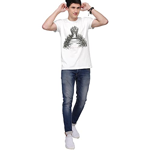 Image of Free Authority House of Dragon Printed Regular Fit White Cotton Men's T-Shirt
