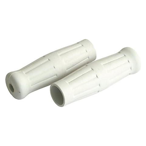 Vintage Coke Bottle Style Soft Rubber 1" Handlebar Grips - White Cover