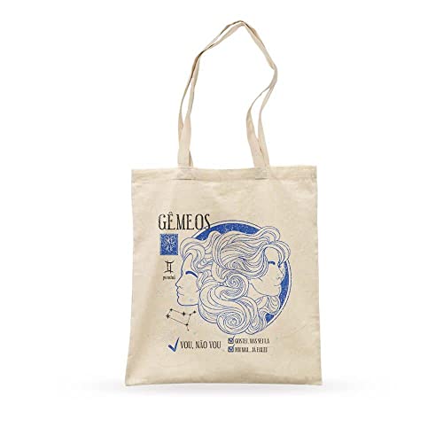 Studio Geek Bolsa Tote Ecobag Signo Gêmeos Amarelo Vintage (Yellow Vintage) 35cm x 40cm