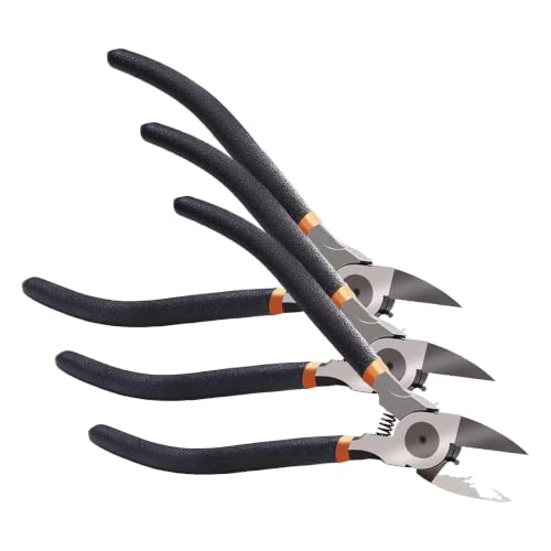 Image of BOENFU 6 Inches Wire Cutters Heavy Duty Snips Flush Cut Side Cutters Pliers Metal Cutting Tool for Crafting, Floral, Artificial Flowers, Chicken Wire, Electrical, 3 Pack