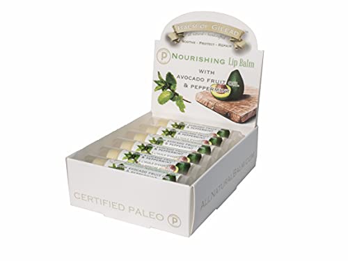 Nourishing Peppermint Lip Balm, 12-Pack Display Box - Certified Paleo, Grass-Fed Tallow Balm with Organic Beeswax - 100%