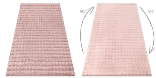 Tapis Bubble en fourrure de lapin synthétique très épais et structuré - 4