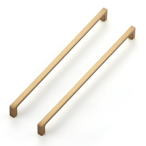 Image of Ravinte Champagne Bronze Kitchen Square Cabinet Handles 11-5 /16 Inch 20 Pack